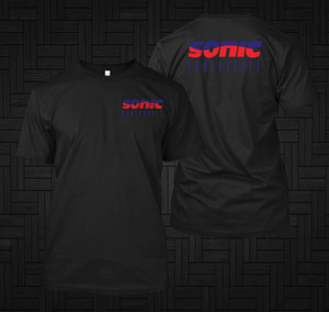 Sonic Powerboats Red and Blue Black T-Shirt Sonic Powerboats Red and Blue Black T-Shirt