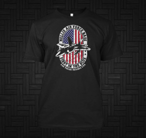 Nellis Air Force Base Las Vegas Nevada USA US Flag F-22 Black T-Shirt
