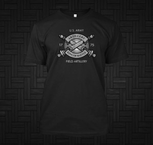 US Army Field Artillery Black T Shirt US Army Field Artillery Black T Shirt