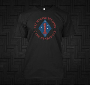 1st Marine Division Retro-style Black T-shirt 1st Marine Division Retro-style Black T-shirt