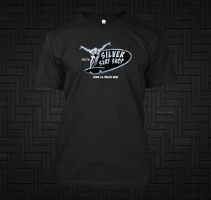 Silver Surf shop Black  T-Shirt