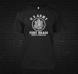 US Army Fort Bragg North Carolina Black T-Shirt US Army Fort Bragg North Carolina Black T-Shirt
