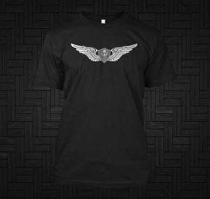 Army Aviation US Army Enlisted Aircrew Wings Black T-Shirt Army Aviation US Army Enlisted Aircrew Wings Black T-Shirt
