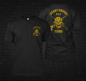 NEW Scout Sniper PLT Black T-Shirt NEW Scout Sniper PLT Black T-Shirt