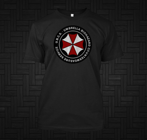Umbrella Biohazard Countermeasure Service Resident Evil 3 Black T-Shirt Umbrella Biohazard Countermeasure Service Resident Evil 3 Black T-Shirt