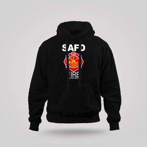 San Antonio Fire Department SAFD Texas Firefighter Emergency Service Black Hoodie San Antonio Fire Department SAFD Texas Firefighter Emergency Service Black Hoodie