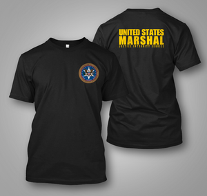 Police United States US Marshal Military Special Force Justice Integrity service Black T-shirt Police United States US Marshal Military Special Force Justice Integrity service Black T-shirt