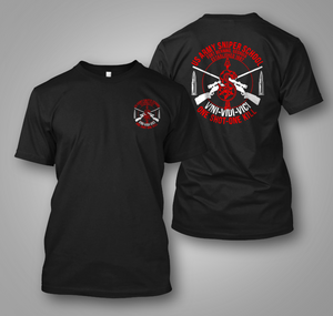 US Army Special Force Sniper School Fort Benning Training Vini Vidi Vici Black T shirt US Army Special Force Sniper School Fort Benning Training Vini Vidi Vici Black T shirt