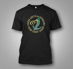 Irish Coast Guard IRCG Garda Cósta na hÉireann Black T-shirt Irish Coast Guard IRCG Garda Cósta na hÉireann Black T-shirt