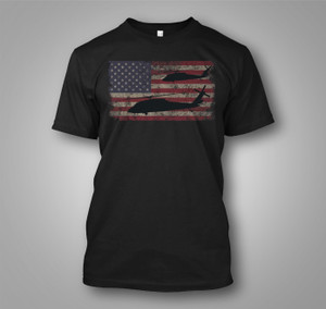 UH-60 Black Hawk Helicopter USA Vintage American Flag Black T-Shirt UH-60 Black Hawk Helicopter USA Vintage American Flag Black T-Shirt