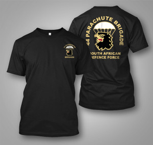 44 Parachute Brigade Paratroopers South African Army Defence Force Black T-shirt 44 Parachute Brigade Paratroopers South African Army Defence Force Black T-shirt