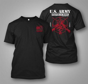 NEW Army Special Force Sniper School One Shot One Kill Black T - SHIRT