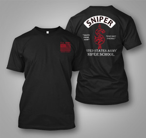 U.S. Army Sniper School One Shot, One Kill Black T-Shirt U.S. Army Sniper School One Shot, One Kill Black T-Shirt