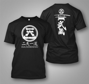 New Japanese Design Miyamoto Musashi Samurai Kendo School Niten Ichi Ryu Black T-Shirt