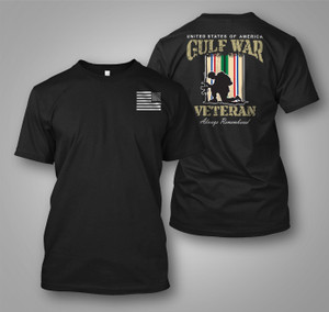 Gulf War Veteran Service Ribbons Flag Always Remember Black T-Shirt Gulf War Veteran Service Ribbons Flag Always Remember Black T-Shirt