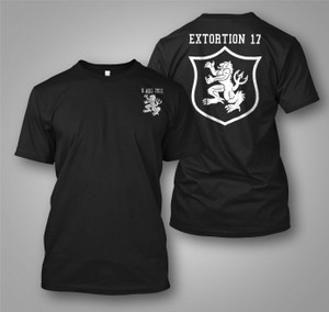 Navy SEALS EXTORTION 17 Gold Squadron Black T-SHIRT Navy SEALS EXTORTION 17 Gold Squadron Black T-SHIRT