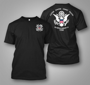 US Coast Guard Flag USCG Logo Black T-Shirt US Coast Guard Flag USCG Logo Black T-Shirt