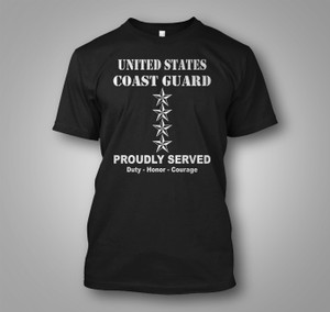 US Coast Guard O-10 Admiral O10 ADM Flag Officer USCG Black T Shirt US Coast Guard O-10 Admiral O10 ADM Flag Officer USCG Black T Shirt