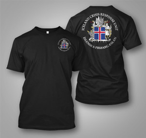 Iceland Crisis Response Unit ICRU Íslenska Friðargæslan Military Black T-shirt Iceland Crisis Response Unit ICRU Íslenska Friðargæslan Military Black T-shirt