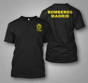 New Spain Madrid Firefighter Fire Brigade Cuerpo Bomberos Black T-shirt