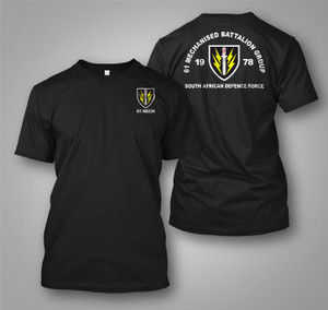 61 Mech Mechanised Battalion South African Army Black T-shirt 61 Mech Mechanised Battalion South African Army Black T-shirt