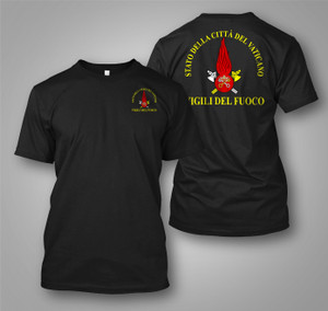 City of Vatican Rome Italy Catholic Firefighter Firemen Vigili Del Fuoco Black T-shirt City of Vatican Rome Italy Catholic Firefighter Firemen Vigili Del Fuoco Black T-shirt