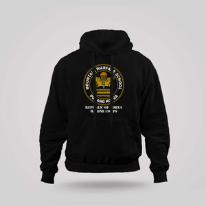 Republic of Korea Marine Corps Mountain Warfare School Pohang Korea Logo Black Hoodie Republic of Korea Marine Corps Mountain Warfare School Pohang Korea Logo Black Hoodie
