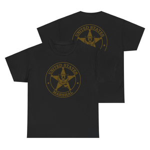 U.S. Marshal Logo Brown Vintage Law Enforcement Black T-Shirt U.S. Marshal Logo Brown Vintage Law Enforcement Black T-Shirt