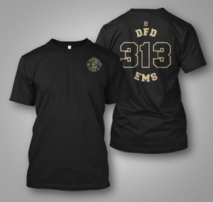 Detroit Fire Department 313 EMS Black t-Shirt Detroit Fire Department 313 EMS Black t-Shirt