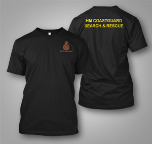 HM Coastguard Search & Rescue Service emergency HMCG Black T-Shirt HM Coastguard Search & Rescue Service emergency HMCG Black T-Shirt