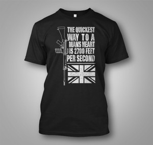 SLR 2700 Feet Per Second Quickest Way To A Mans Heart Black T-Shirt SLR 2700 Feet Per Second Quickest Way To A Mans Heart Black T-Shirt