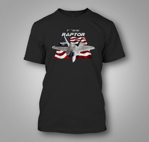 Dark F-22 Raptor American Flag USA Black T-Shirt Dark F-22 Raptor American Flag USA Black T-Shirt