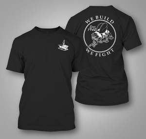 US Navy Seabee Steelworkers 1942 Navy Seabees "Can Do" Black T-Shirt US Navy Seabee Steelworkers 1942 Navy Seabees "Can Do" Black T-Shirt