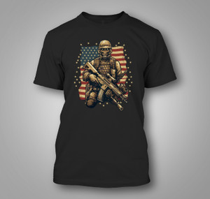 USA Military Veteran 4th of july Military Combat Soldier Black T-Shirt USA Military Veteran 4th of july Military Combat Soldier Black T-Shirt