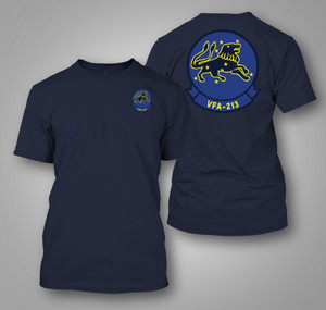 VFA-213 Blacklions Navy Strike Fighter Squadron flying the FA-18 Hornet Black T-Shirt VFA-213 Blacklions Navy Strike Fighter Squadron flying the FA-18 Hornet Black T-Shirt