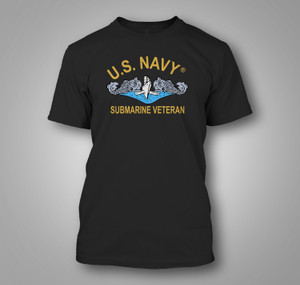 US Navy Submarine Service Veteran Black T-Shirt US Navy Submarine Service Veteran Black T-Shirt