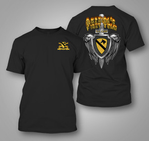 US Army 1st Cavalry Division First Team Black T-Shirt US Army 1st Cavalry Division First Team Black T-Shirt