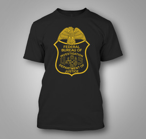 FBI Badge Federal Bureau of Investigation Black T-Shirt FBI Badge Federal Bureau of Investigation Black T-Shirt
