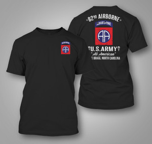 US Army 82nd Airborne Division Fort Bragg NC Black T-Shirt US Army 82nd Airborne Division Fort Bragg NC Black T-Shirt