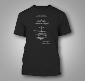 Patent 1935 Boeing B-17 Flying Fortress WWII Bomber Airplane Black T-Shirt Patent 1935 Boeing B-17 Flying Fortress WWII Bomber Airplane Black T-Shirt