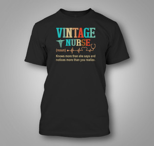 Vintage Nurse Definition Knows More Black T-Shirt Vintage Nurse Definition Knows More Black T-Shirt