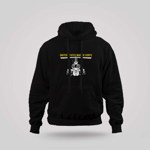 Marine Corps Attack Helicopter AH1W Super Cobra Black Hoodie Marine Corps Attack Helicopter AH1W Super Cobra Black Hoodie