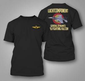 Belgian Air Component General Dynamics F-16 Fighting Falcon Black T-shirt Belgian Air Component General Dynamics F-16 Fighting Falcon Black T-shirt