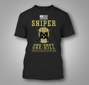 Sniper One shoot  One Kill You Can Run but Yu Kill Die Tired Black T-Shirt