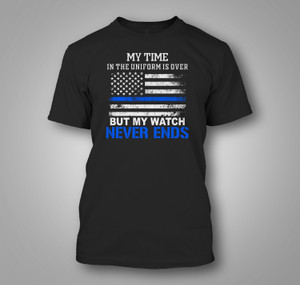 Retired Police Officer US Flag Thin Blue Line Black T-Shirt Retired Police Officer US Flag Thin Blue Line Black T-Shirt