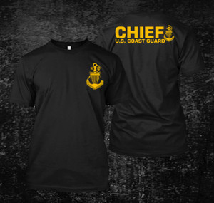 US Coast Guard Chief Petty Black T Shirt US Coast Guard Chief Petty Black T Shirt