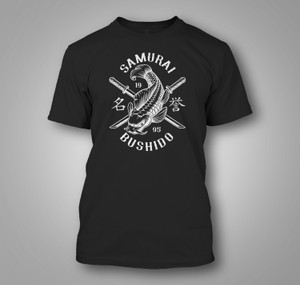 Samurai Bushido Warrior Preparing For Battle Japanese Warrior Black T-Shirt