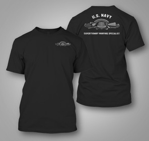 Enlisted Expeditionary Warfare Insignia 3D Black T-Shirt Enlisted Expeditionary Warfare Insignia 3D Black T-Shirt