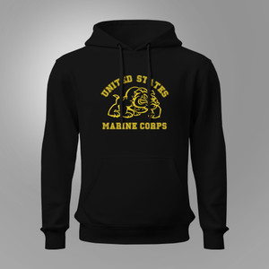 US Marine Corps Bull Dog Black Hoodie