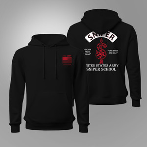 NEW Army Special Force Sniper School One Shot One Kill Black Hoodie